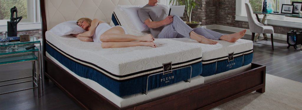 lucid split king adjustable bed with mattress